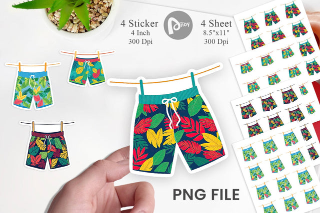 Swim Trunks Sticker Sublimation artnoy 