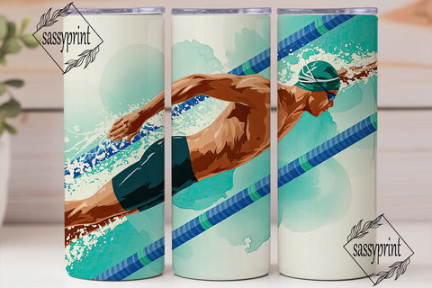 Swimmer 20oz Tumbler Wrap Sublimation sassyprint 