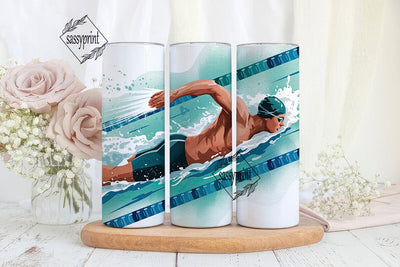Swimmer 20oz Tumbler Wrap Sublimation sassyprint 