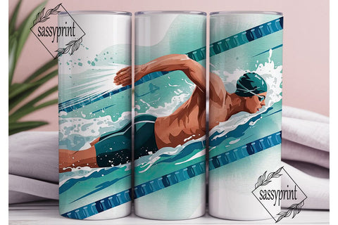 Swimmer 20oz Tumbler Wrap Sublimation sassyprint 