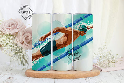 Swimmer 20oz Tumbler Wrap Sublimation sassyprint 