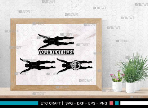 Swimmer Monogram, Swimmer Silhouette, Swimmer SVG, Swim Svg, Swimming Svg, Swimming Goggles Svg, Sports Svg, SB00570 SVG ETC Craft 