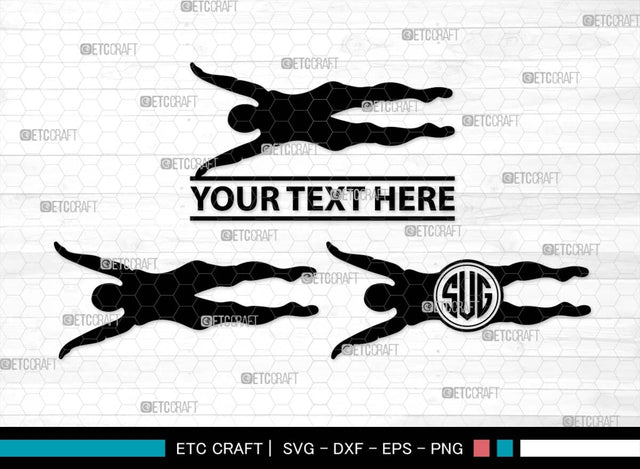 Swimmer Monogram, Swimmer Silhouette, Swimmer SVG, Swim Svg, Swimming Svg, Swimming Goggles Svg, Sports Svg, SB00570 SVG ETC Craft 