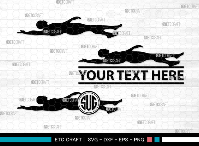 Swimmer Monogram, Swimmer Silhouette, Swimmer SVG, Swim Svg, Swimming Svg, Swimming Goggles Svg, Sports Svg, SB00570 SVG ETC Craft 