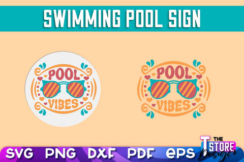Swimming Pool Sign SVG Design Bundle | Summer Quotes SVG | SVG File SVG The T Store Design 