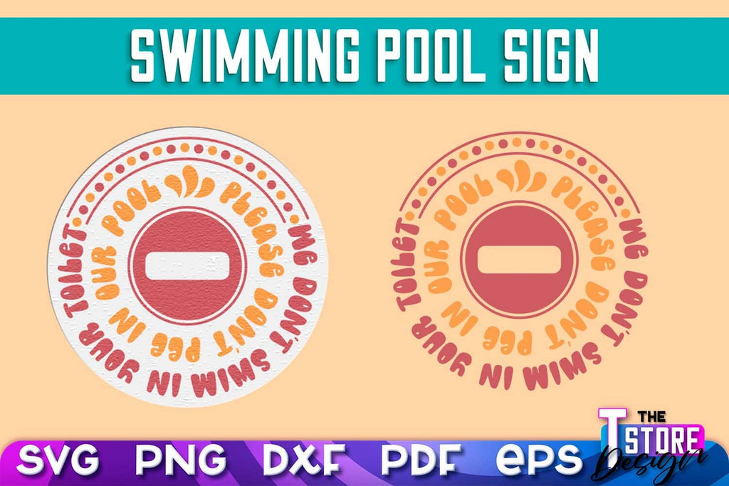 Swimming Pool Sign SVG Design Bundle | Summer Quotes SVG | SVG File ...