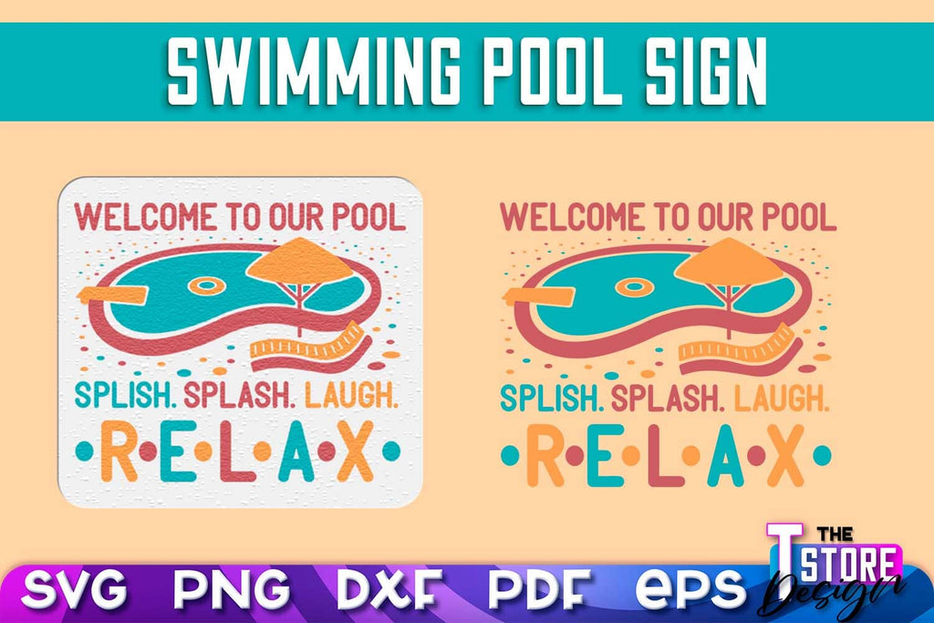 Swimming Pool Sign SVG Design | Summer Quotes SVG | SVG File - So Fontsy