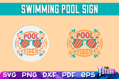 Swimming Pool Sign SVG Design | Summer Quotes SVG | SVG File SVG The T Store Design 