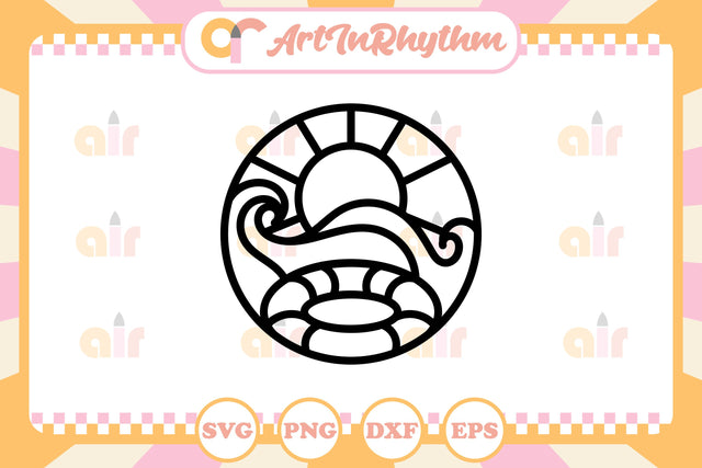 Swimming Summer Line Art Logo SVG Artinrhythm shop 