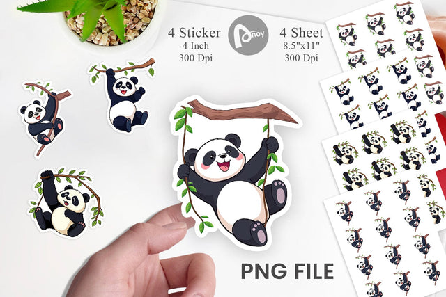 Swing Panda Sticker Sublimation artnoy 
