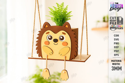 Swing Planter Laser Cut Bundle. Wooden Animal Planter Holders. Plant Pot. Hanging Planter SVG The T Store Design 