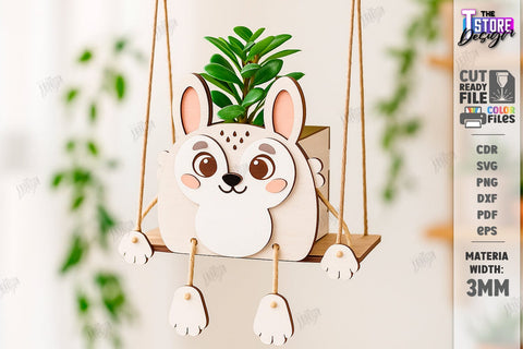 Swing Planter Laser Cut Bundle. Wooden Animal Planter Holders. Plant Pot. Hanging Planter SVG The T Store Design 