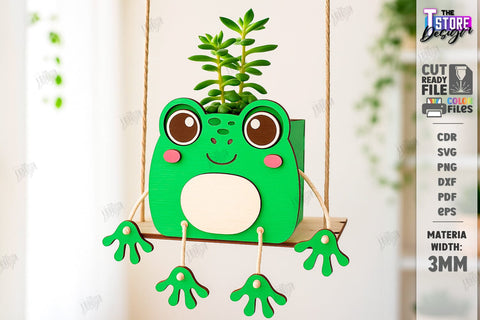 Swing Planter Laser Cut Bundle. Wooden Animal Planter Holders. Plant Pot. Hanging Planter SVG The T Store Design 