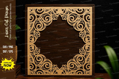 Swirl Border Frame Laser Cut SVG Design SVG Regulrcrative 