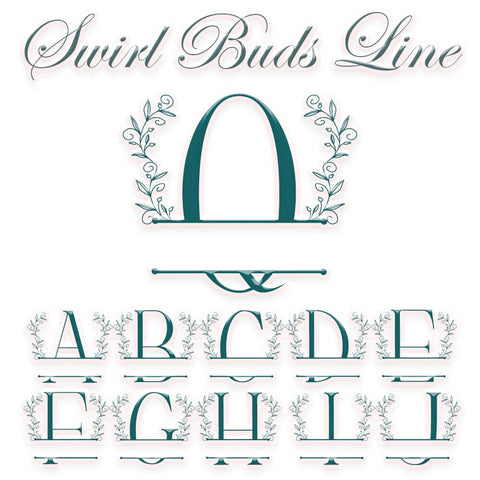 Swirl Buds Line Monogram Font Dm Letter Studio 