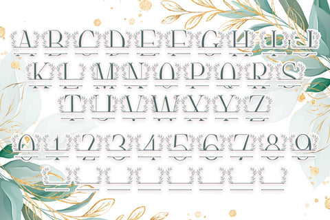 Swirl Buds Line Monogram Font Dm Letter Studio 