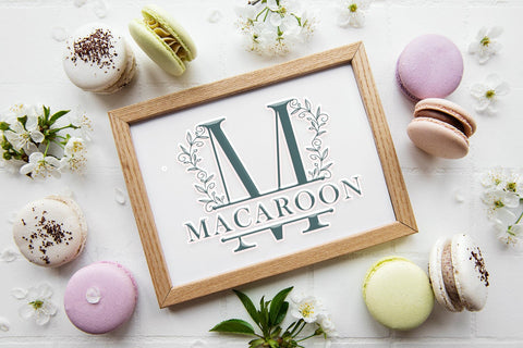 Swirl Buds Line Monogram Font Dm Letter Studio 