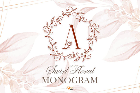 Swirl Floral Monogram Font Dm Letter Studio 