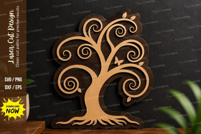 Swirl Tree Design laser cut svg File SVG Regulrcrative 