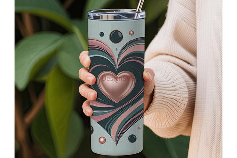 Swirling Galaxy Heart 20oz Tumbler Wrap Sublimation DesignSVG 