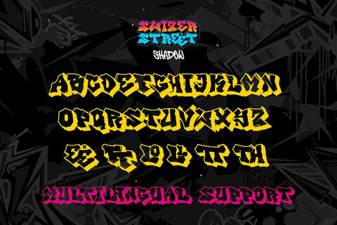 Swizer Street - Shadowed Sharp Graffiti Font Font Mozzatype 