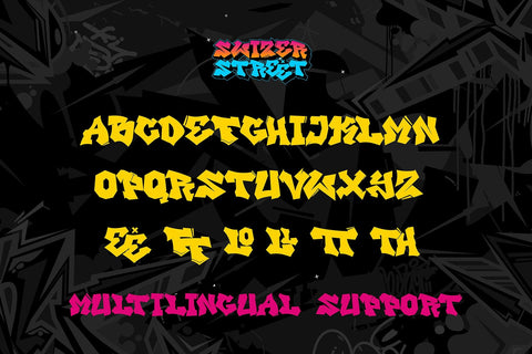 Swizer Street - Shadowed Sharp Graffiti Font - So Fontsy