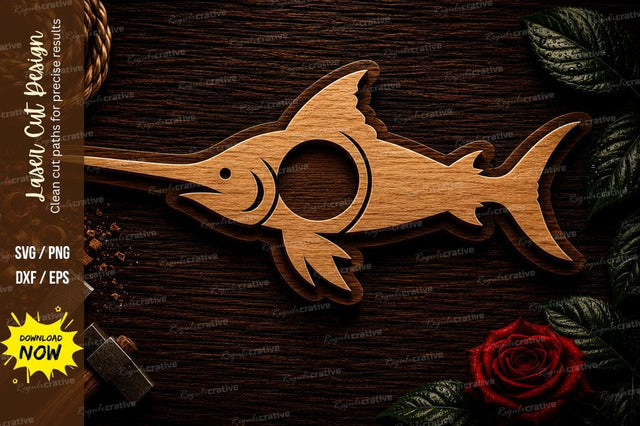 Swordfish Ocean Wildlife Laser Cut SVG File SVG Regulrcrative 