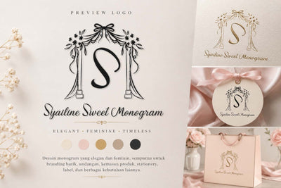 Syailine Sweet Monogram Font Prasetya Letter 