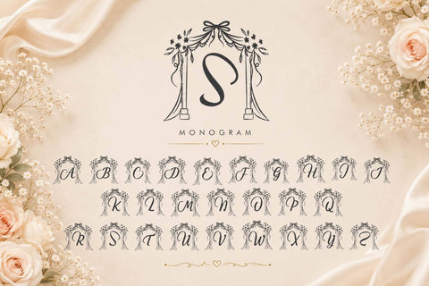 Syailine Sweet Monogram Font Prasetya Letter 