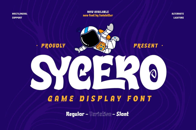 Sycero - Game Display Font Font twinletter 