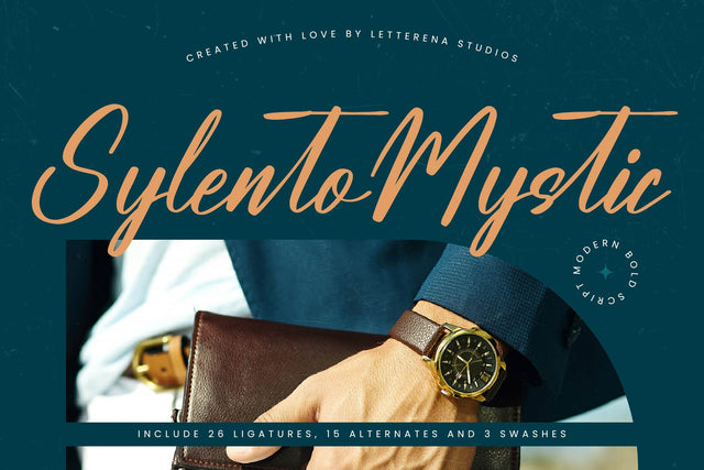 Sylento Mystic - Modern Bold Script Font Letterena Studios 