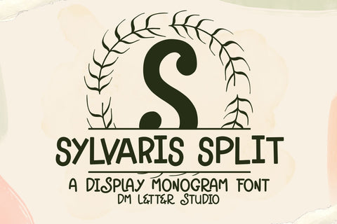 Sylvaris Split Monogram – Elegant Serif Monogram with a Split Letter Design Font Dm Letter Studio 