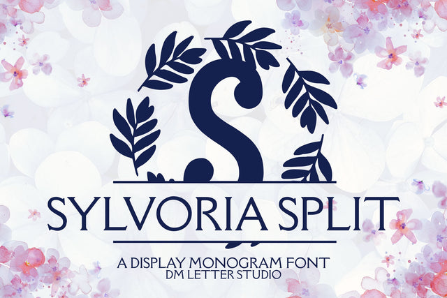 Sylvoria Split Monogram Font Dm Letter Studio 