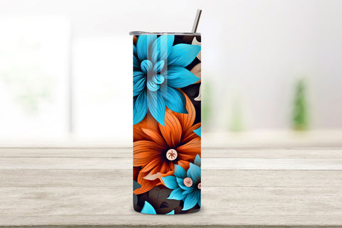 Symphonic Petal Tumbler Wrap, 3D Futuristic Seamless PNG, Futuristic 3D Petal Tumbler Wrap, Seamless Symphony PNG Sublimation FloridPrintables 