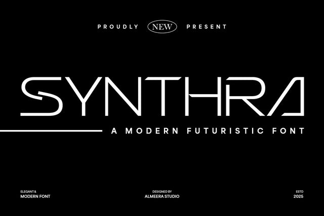 Synthra - A Modern Futuristic Font Font studioalmeera 