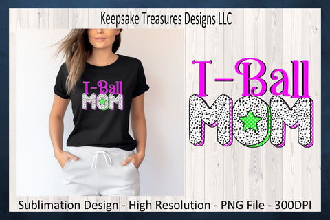 T-Ball Mom, Star Dalmatian Doddle Alpha, T-Ball Sublimation PNG, Kids T-Ball, Digital Download, PNG Printable Sublimation Keepsake Treasures Designs LLC. 