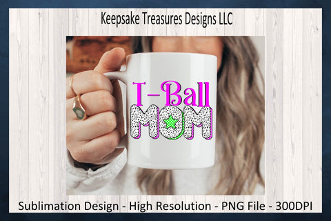 T-Ball Mom, Star Dalmatian Doddle Alpha, T-Ball Sublimation PNG, Kids T-Ball, Digital Download, PNG Printable Sublimation Keepsake Treasures Designs LLC. 