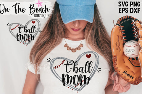 T Ball MOM SVG PNG with Glitter SVG On the Beach Boutique 