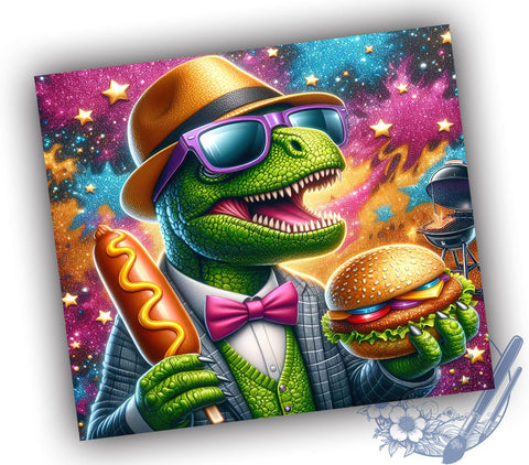 T-Rex Dinosaur 20oz Skinny Tumbler PNG, Dinosaur Tumbler Sublimation Wrap, Straight & Tapered Tumbler Wrap, Instant Digital Download Sublimation ToriDesigns 