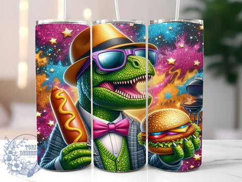 T-Rex Dinosaur 20oz Skinny Tumbler PNG, Dinosaur Tumbler Sublimation Wrap, Straight & Tapered Tumbler Wrap, Instant Digital Download Sublimation ToriDesigns 