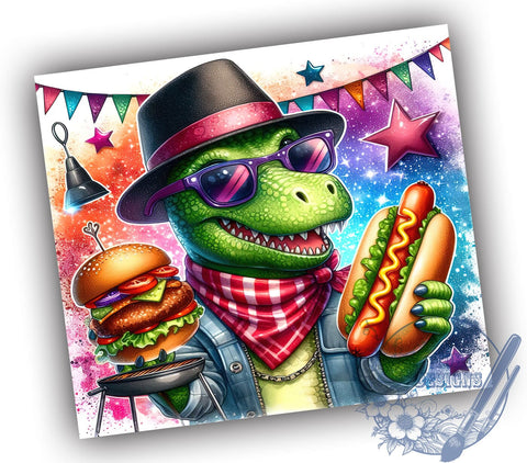 T-Rex Dinosaur 20oz Skinny Tumbler PNG, Dinosaur Tumbler Sublimation Wrap, Straight & Tapered Tumbler Wrap, Instant Digital Download Sublimation ToriDesigns 