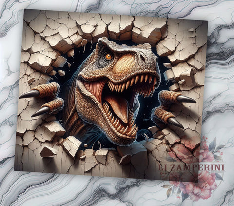T Rex Dinosaur 20oz Tumbler Wrap PNG, Dinosaur Tumbler PNG Sublimation Design, Straight & Tapered Tumbler Wrap, Instant Digital Download Sublimation Li Zamperini 