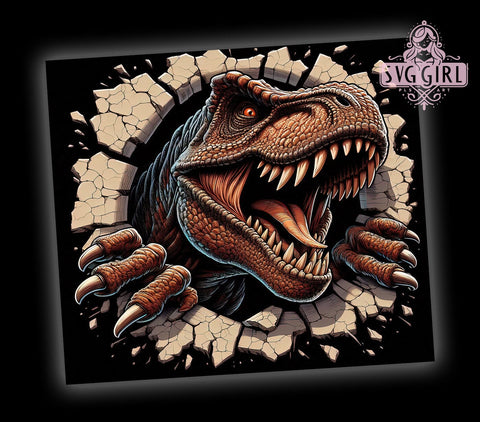 T Rex Dinosaur 20oz Tumbler Wrap Sublimation Design, Straight Tapered Tumbler Wrap, Dinosaur Tumbler Png, Instant Digital Download Sublimation SvggirlplusArt 