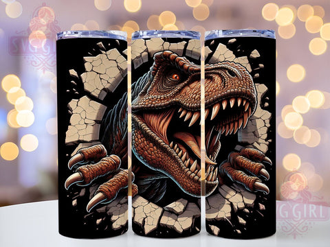 T Rex Dinosaur 20oz Tumbler Wrap Sublimation Design, Straight Tapered Tumbler Wrap, Dinosaur Tumbler Png, Instant Digital Download Sublimation SvggirlplusArt 