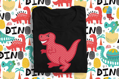 T-Rex Dinosaur Applique Embroidery Embroidery/Applique DESIGNS Designed by Geeks 