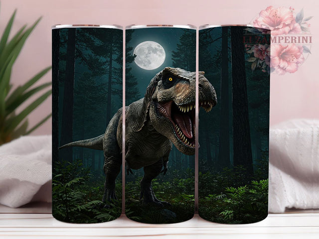 T-Rex Dinosaur Roar 20oz Tumbler Wrap, Dinosaur Mug Design, Jurassic Theme Cup, Prehistoric Beast Wrap, Roaring T-Rex Art, Kids Dino Gift, Sublimation Tumbler Wrap Sublimation Li Zamperini 