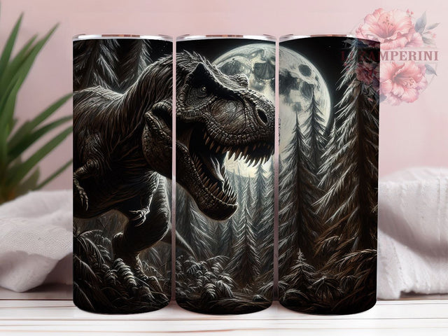 T-Rex Dinosaur Roar 20oz Tumbler Wrap, Dinosaur Mug Design, Jurassic Theme Cup, Prehistoric Beast Wrap, Roaring T-Rex Art, Kids Dino Gift, Sublimation Tumbler Wrap Sublimation Li Zamperini 