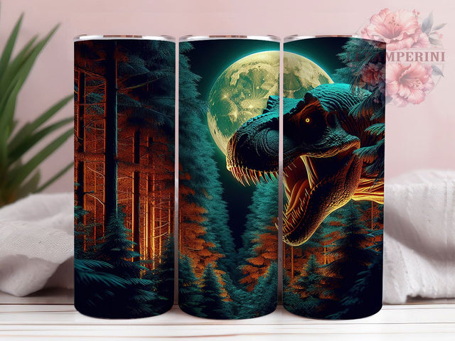 T-Rex Dinosaur Roar 20oz Tumbler Wrap, Dinosaur Mug Design, Jurassic Theme Cup, Prehistoric Beast Wrap, Roaring T-Rex Art, Kids Dino Gift, Sublimation Tumbler Wrap Sublimation Li Zamperini 