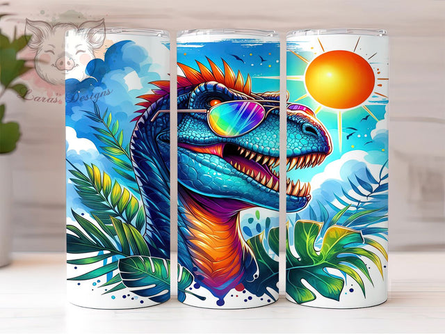 T-Rex Jurassic Prehistoric Tumbler, Jurassic Tumbler Wrap, 20oz Tumbler Sublimation, Prehistoric Dino Design, Roaring T-Rex Art, Fossil Dinosaur Wrap, Kids Dinosaur Gift Sublimation Lara' s Designs 