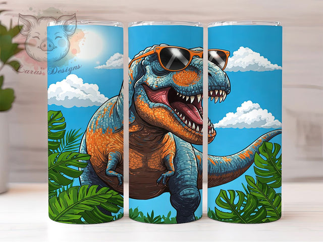 T-Rex Jurassic Prehistoric Tumbler, Jurassic Tumbler Wrap, 20oz Tumbler Sublimation, Prehistoric Dino Design, Roaring T-Rex Art, Fossil Dinosaur Wrap, Kids Dinosaur Gift Sublimation Lara' s Designs 